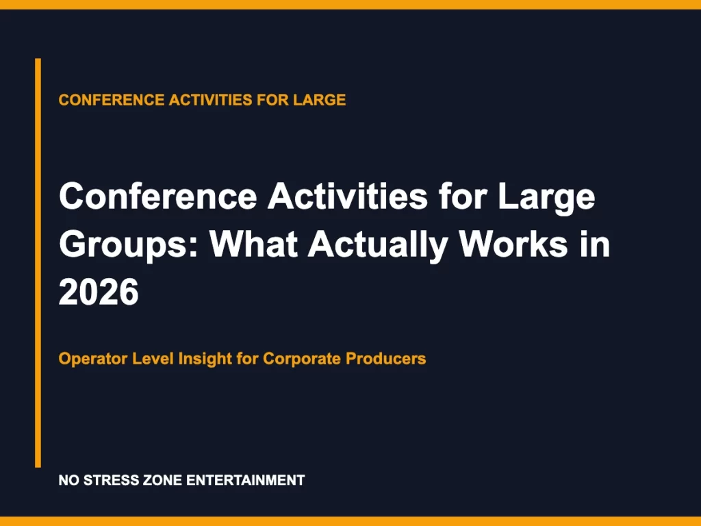Conference Activities for Large Groups: What Actually Works in 2026