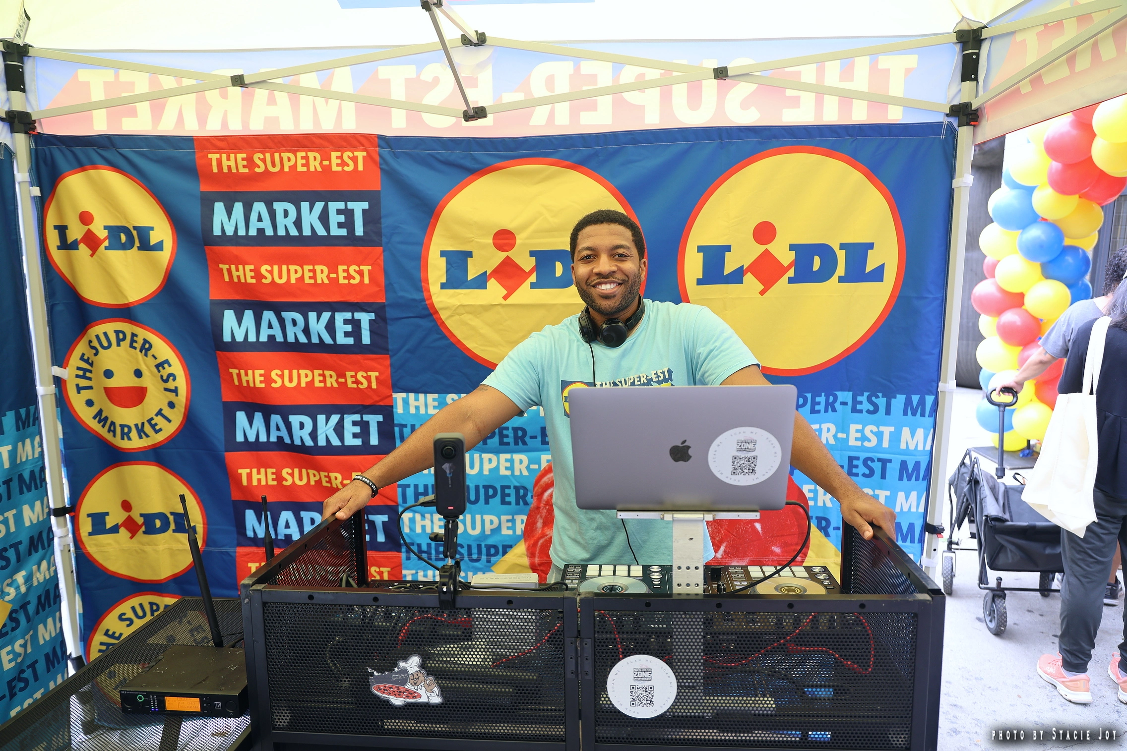 Soho Experiential LIDL activation - On the mic during a Soho Experiential LIDL activation