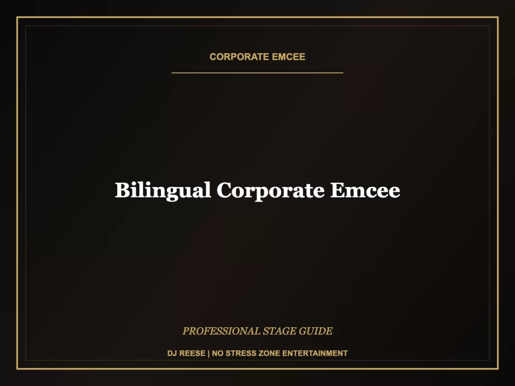 bilingual corporate emcee professional stage execution