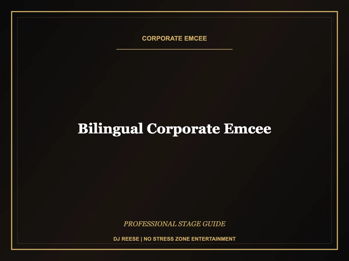 bilingual corporate emcee professional stage execution