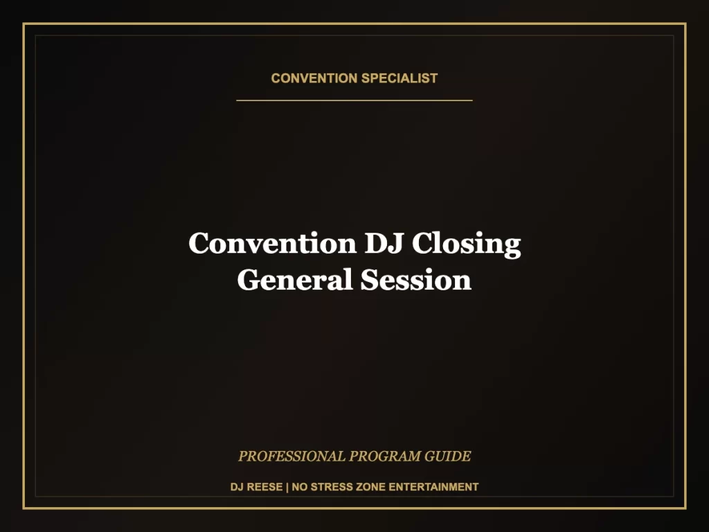 convention dj closing general session professional convention execution
