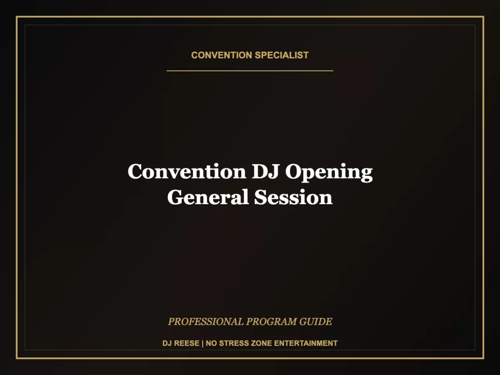 convention dj opening general session professional convention execution