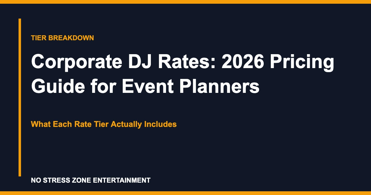 Corporate DJ Rates: 2026 Pricing Guide for Event Planners - What Each Rate Tier Actually Includes