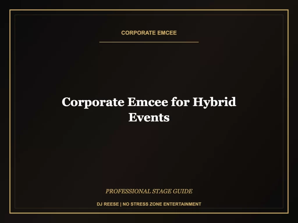 corporate emcee for hybrid events professional stage execution