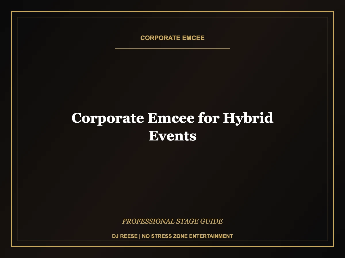 corporate emcee for hybrid events professional stage execution
