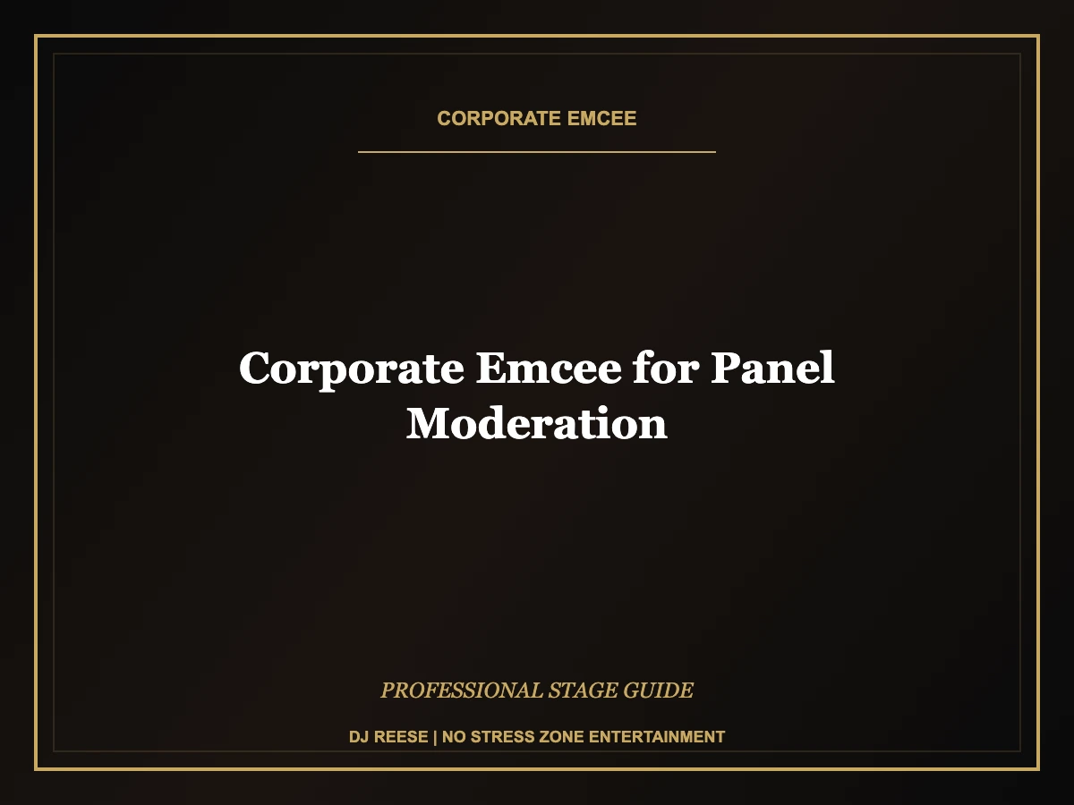 corporate emcee for panel moderation professional stage execution