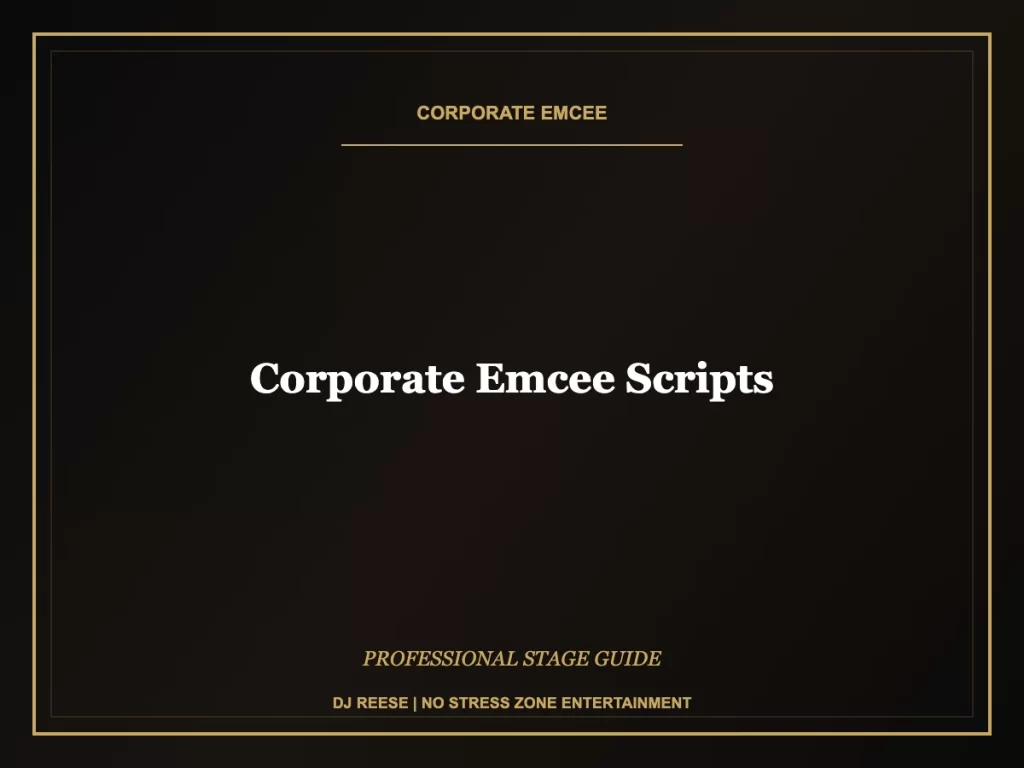 corporate emcee scripts professional stage execution