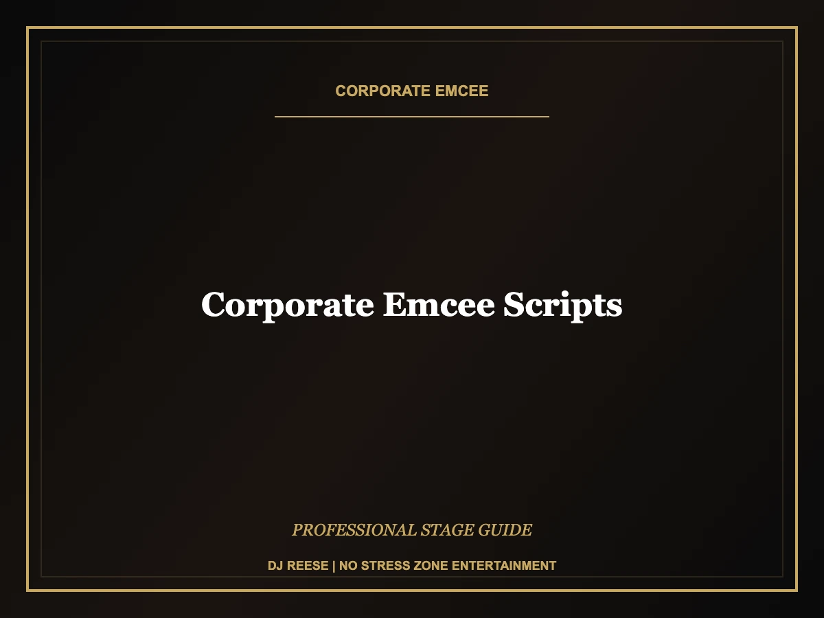 corporate emcee scripts professional stage execution