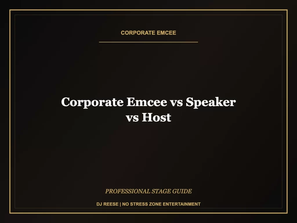 corporate emcee vs speaker vs host professional stage execution
