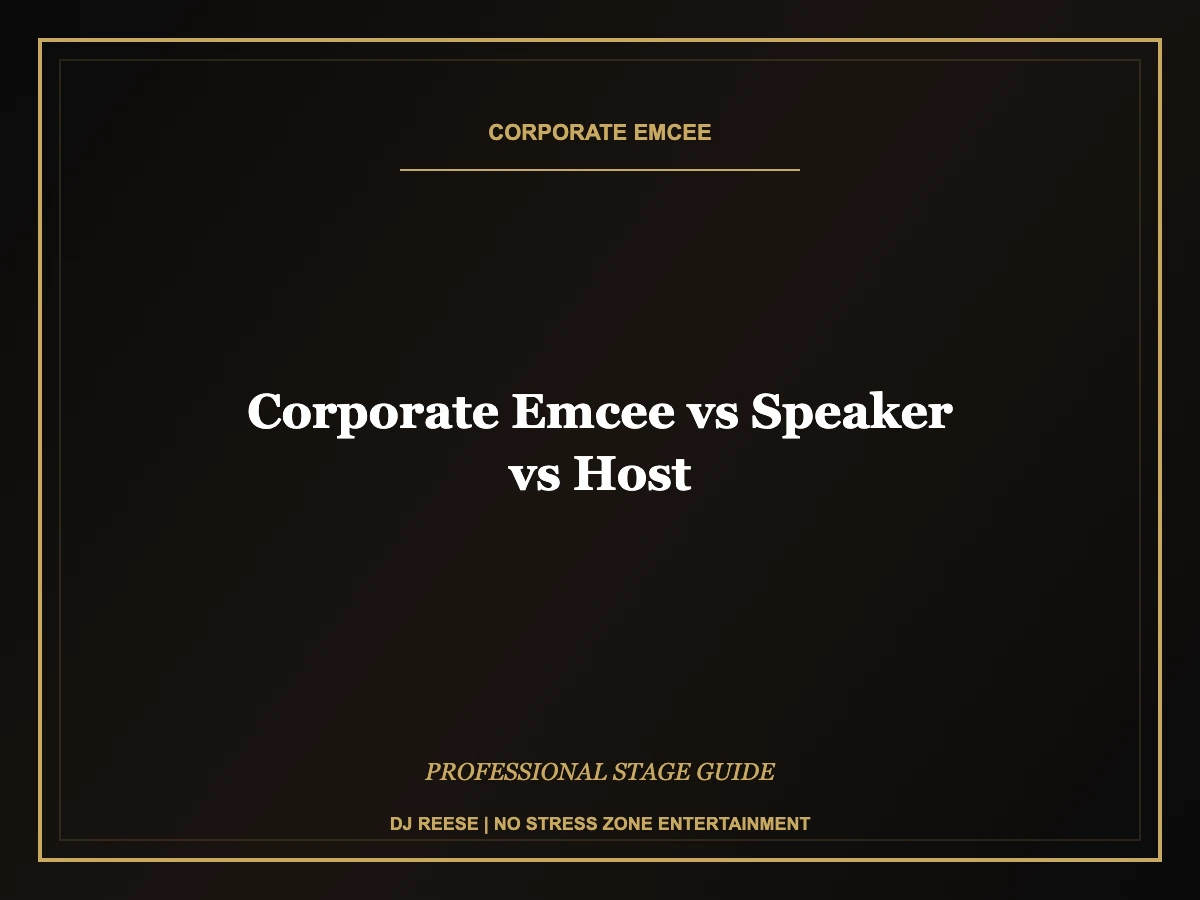 corporate emcee vs speaker vs host professional stage execution