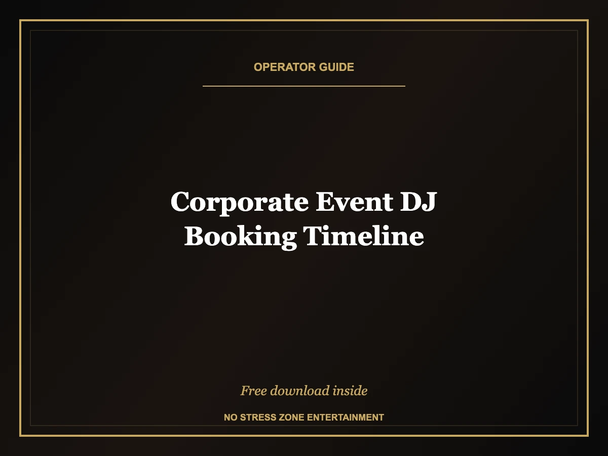 corporate event dj booking timeline operator guide