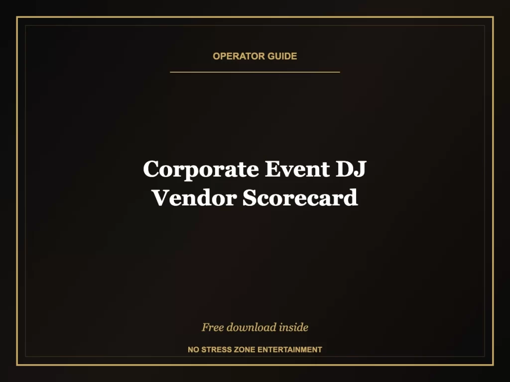 corporate event dj vendor scorecard operator guide