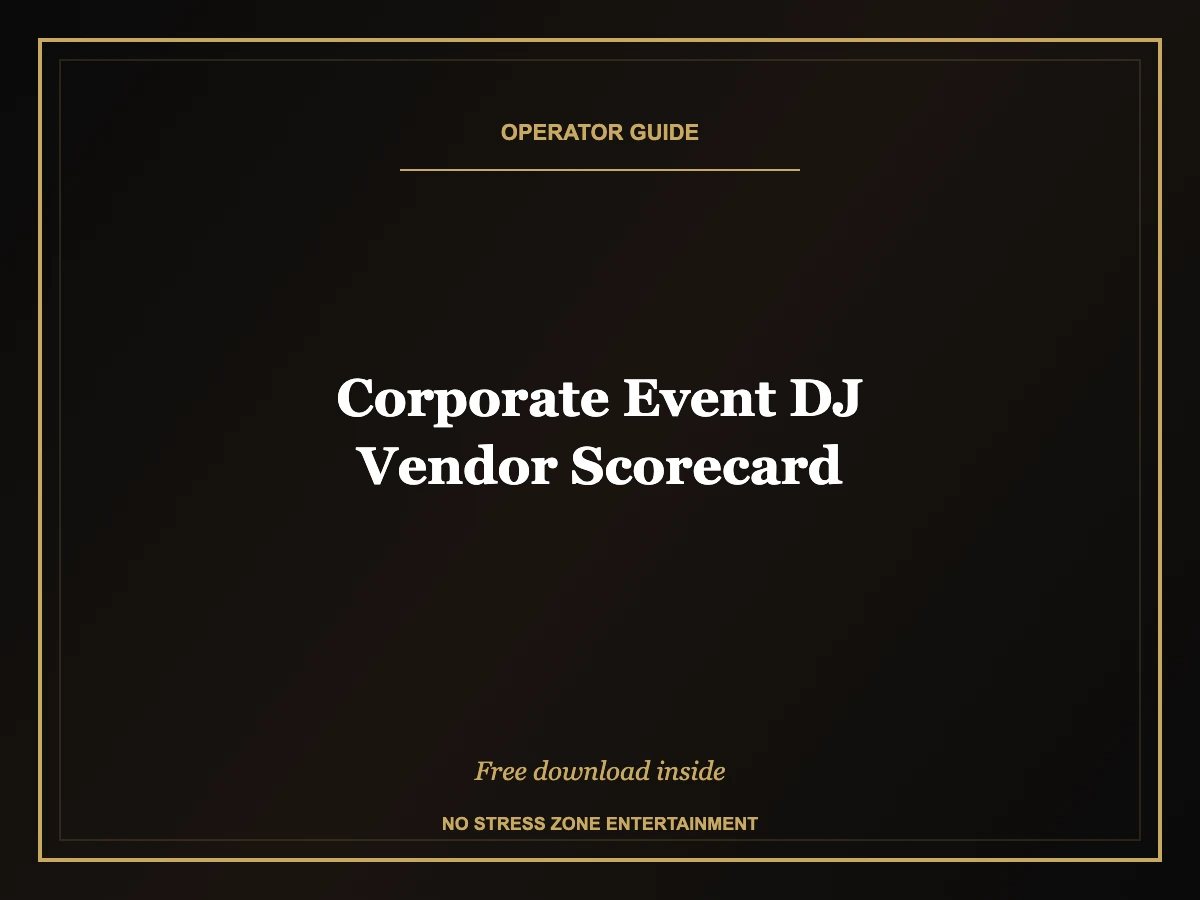 corporate event dj vendor scorecard operator guide