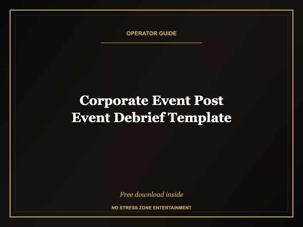 post event debrief template for corporate events