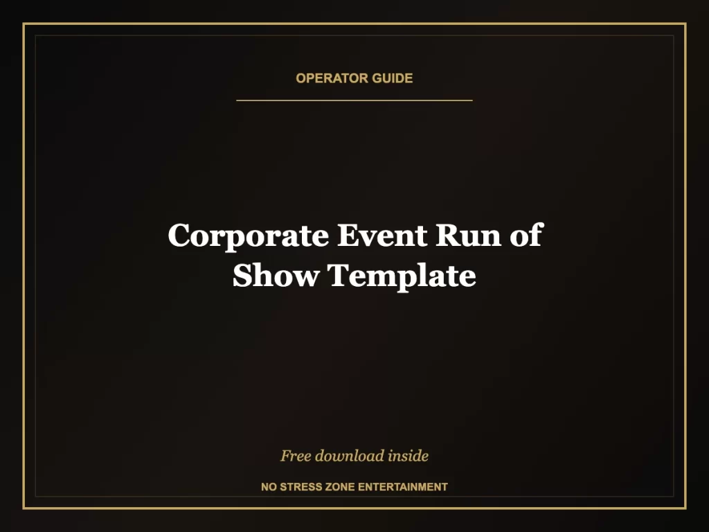 corporate event run of show template operator guide
