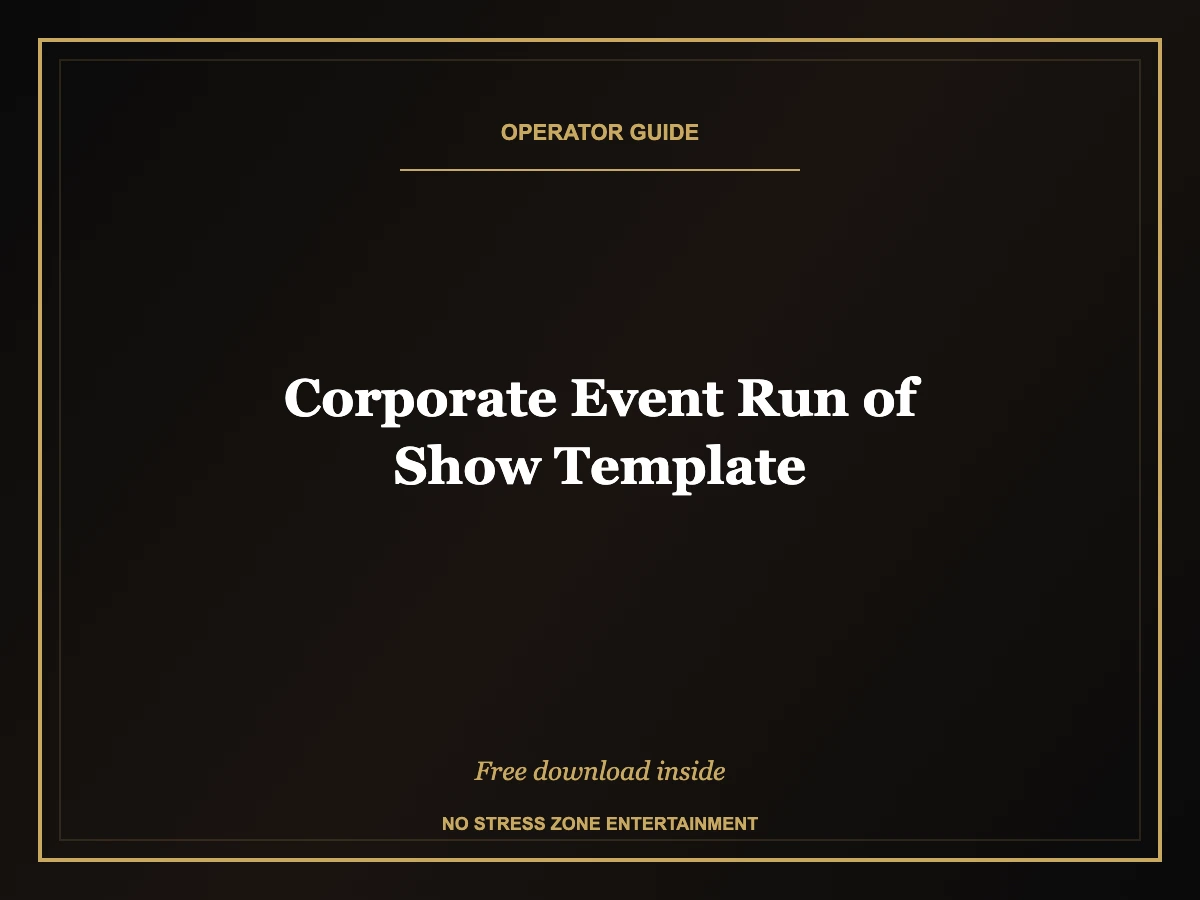 corporate event run of show template operator guide