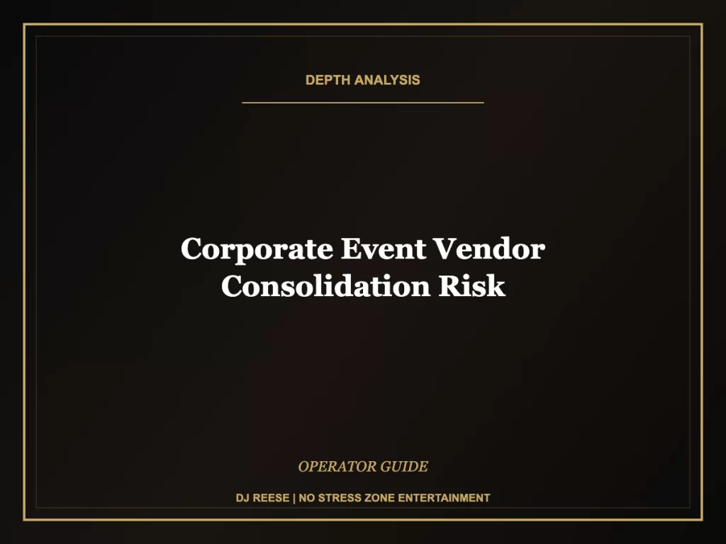 corporate event vendor consolidation risk operator framework