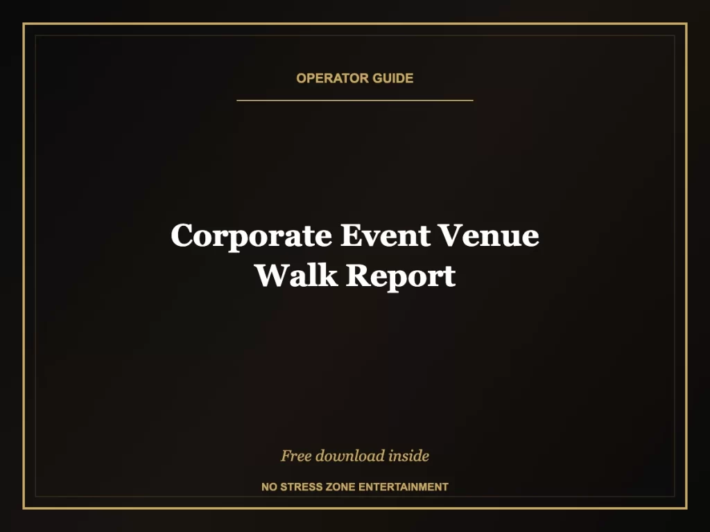 corporate event venue walk report operator guide