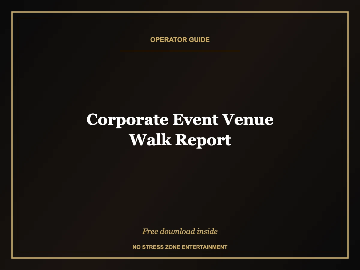 corporate event venue walk report operator guide