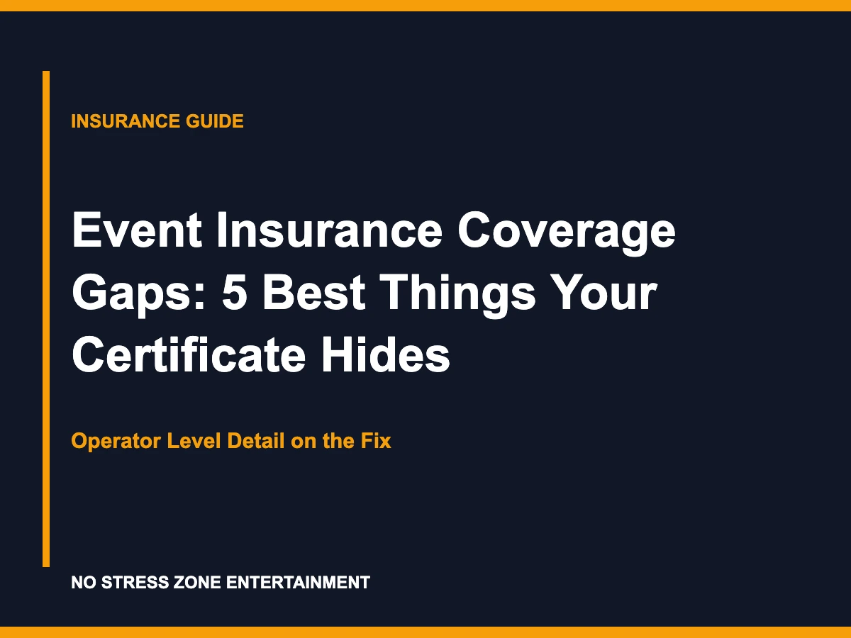 Event Insurance Coverage Gaps: 5 Best Things Your Certificate Hides - Operator Level Detail on the Fix
