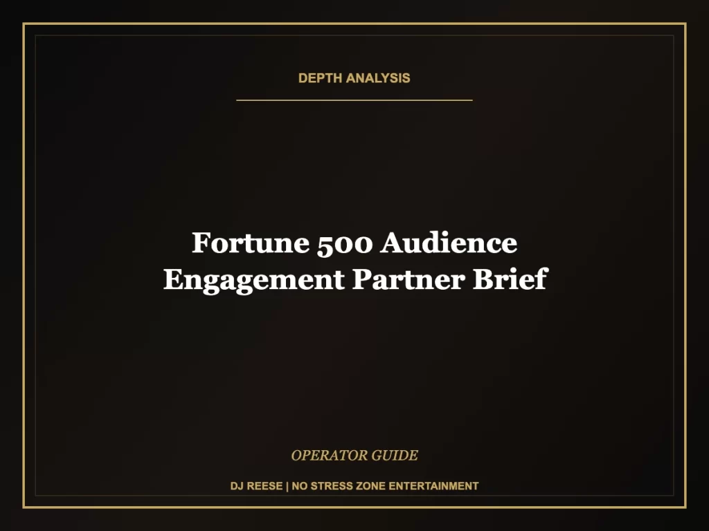 fortune 500 audience engagement partner brief operator framework
