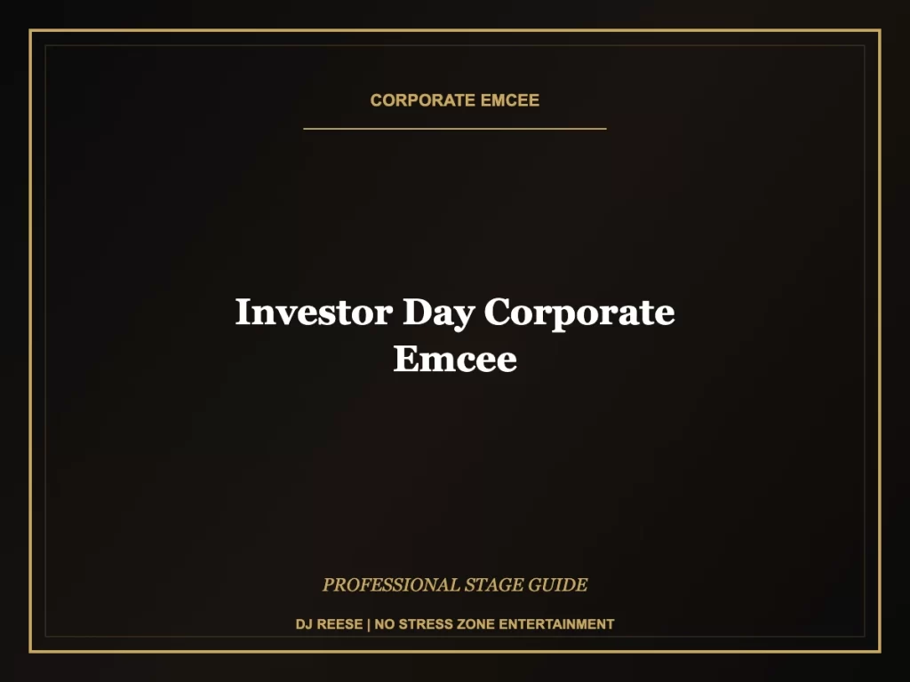 investor day corporate emcee professional stage execution