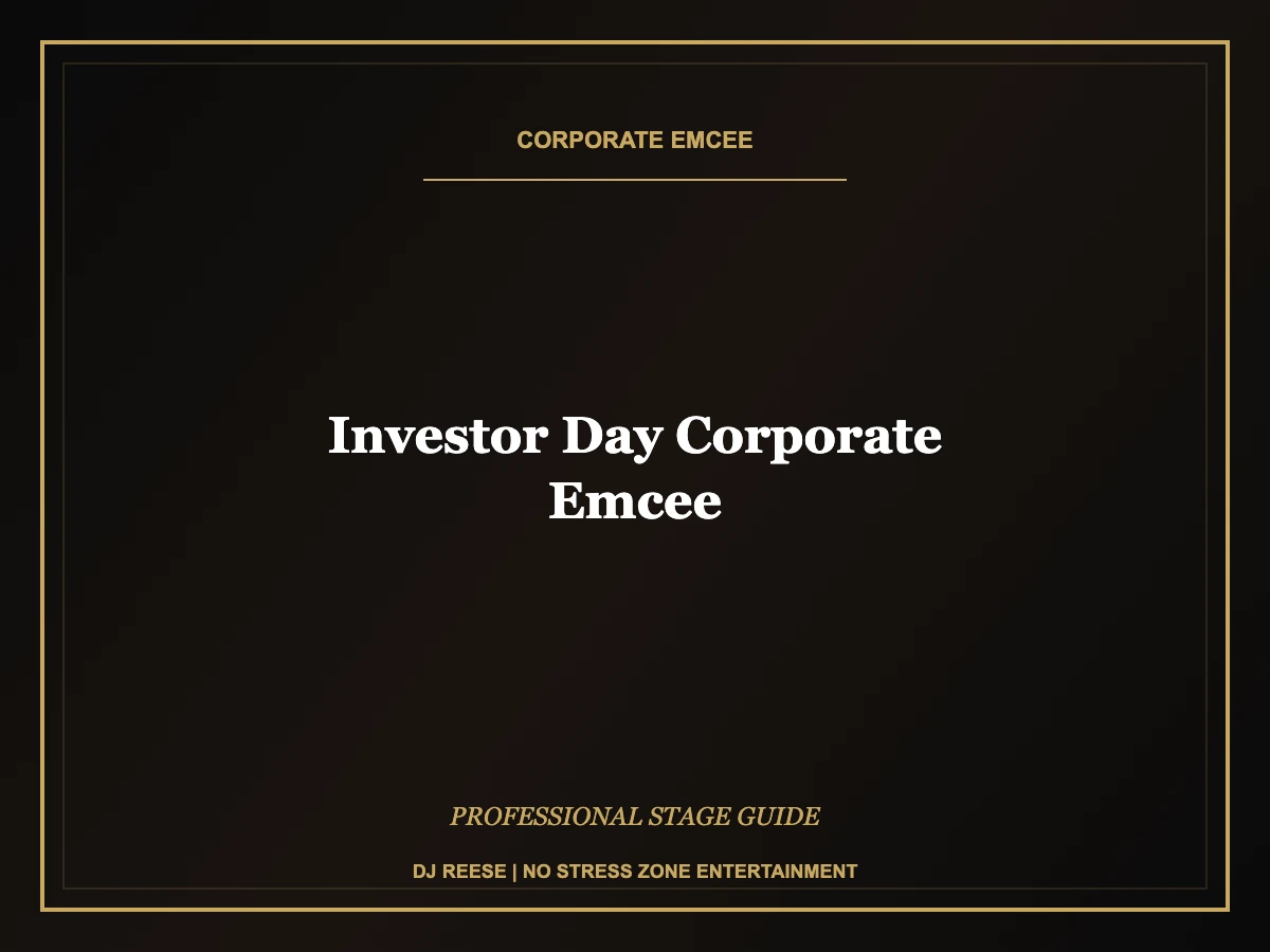 investor day corporate emcee professional stage execution