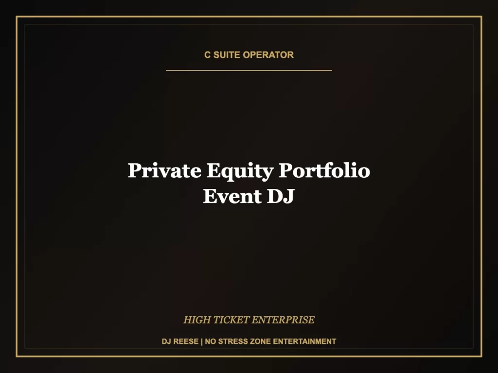 private equity portfolio event dj executive event execution