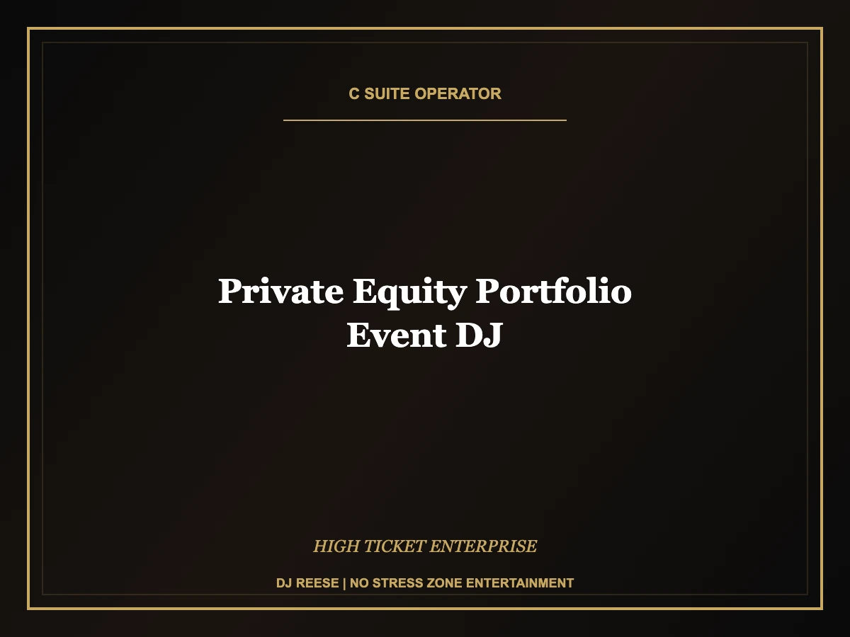 private equity portfolio event dj executive event execution