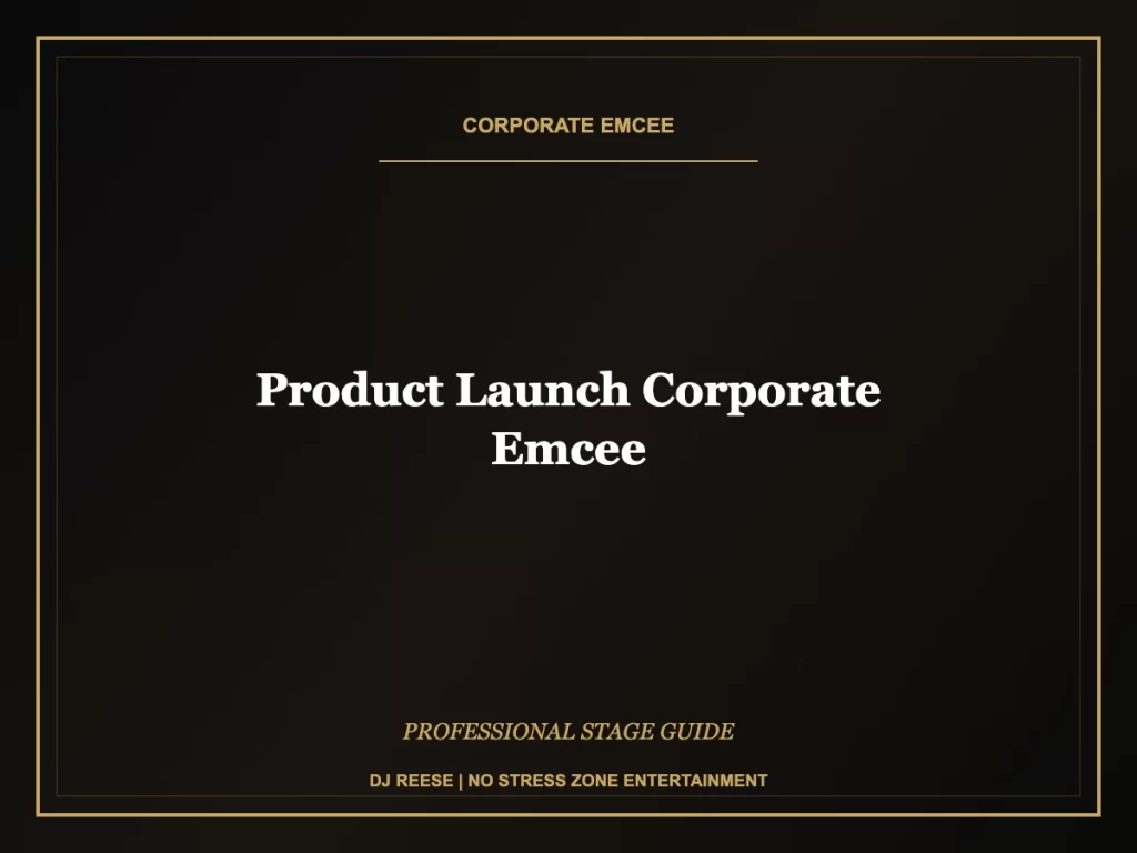 product launch corporate emcee professional stage execution