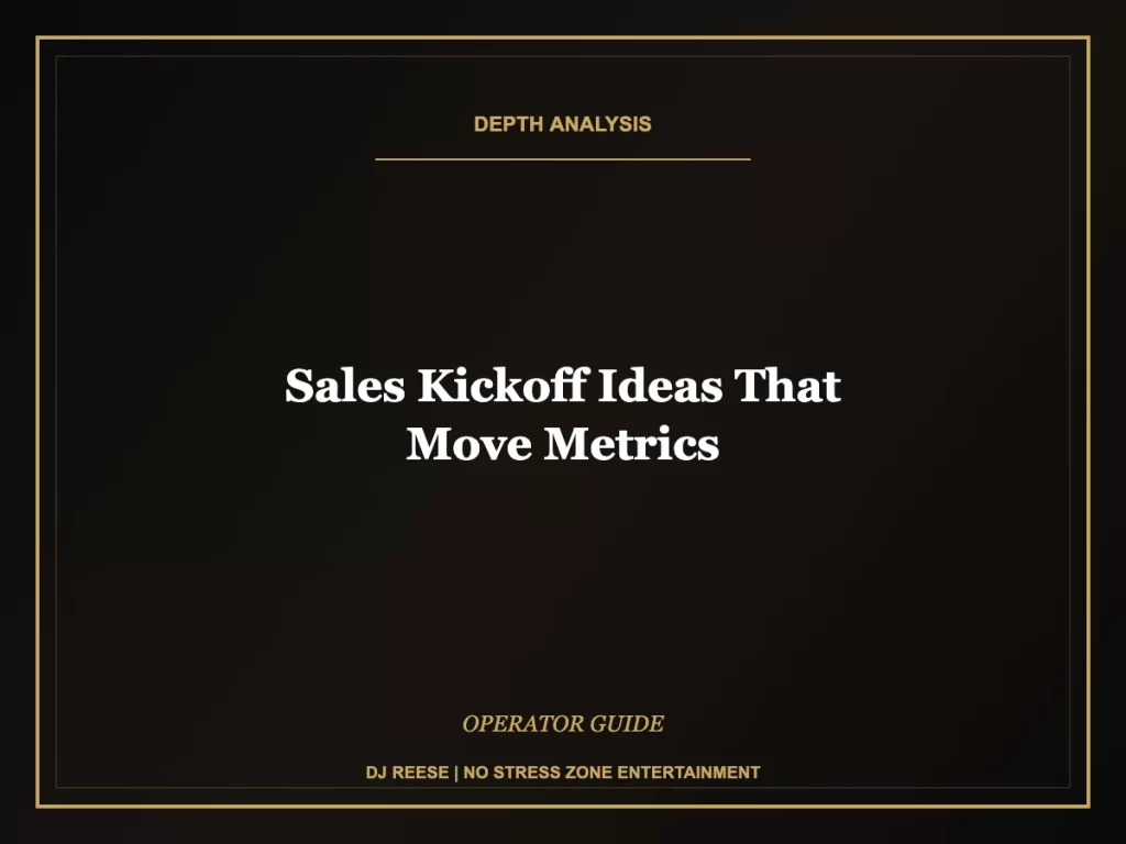 sales kickoff ideas that move metrics operator framework