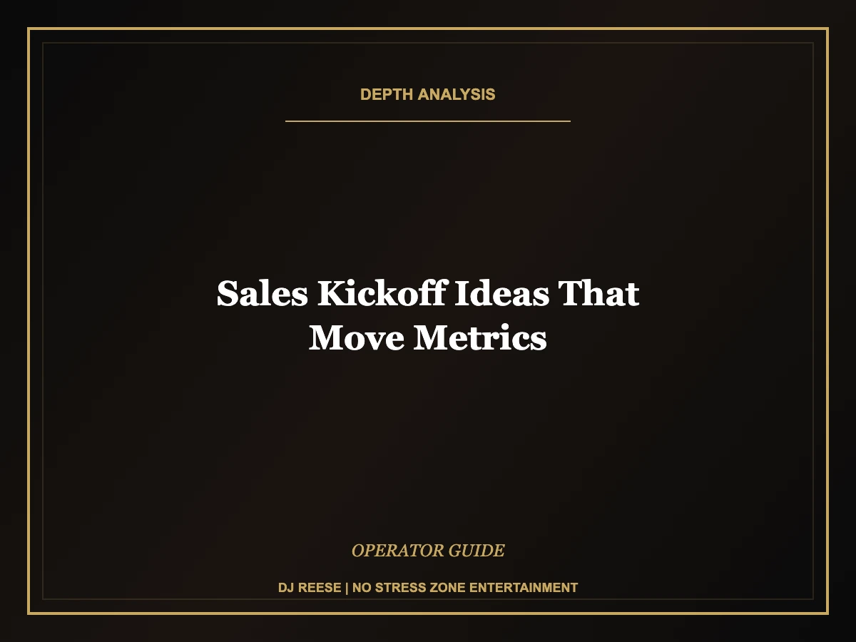 sales kickoff ideas that move metrics operator framework