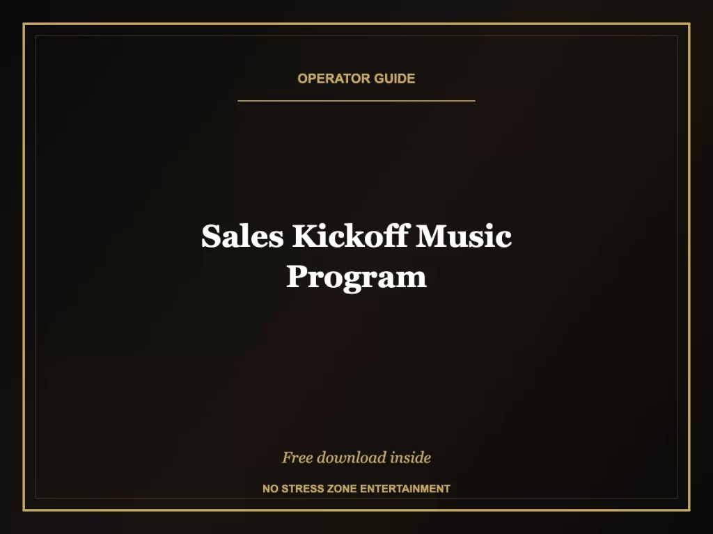 sales kickoff music program operator guide