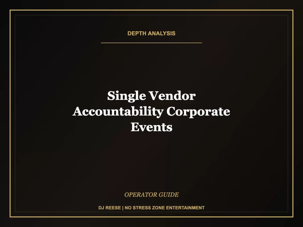 single vendor accountability corporate events operator framework