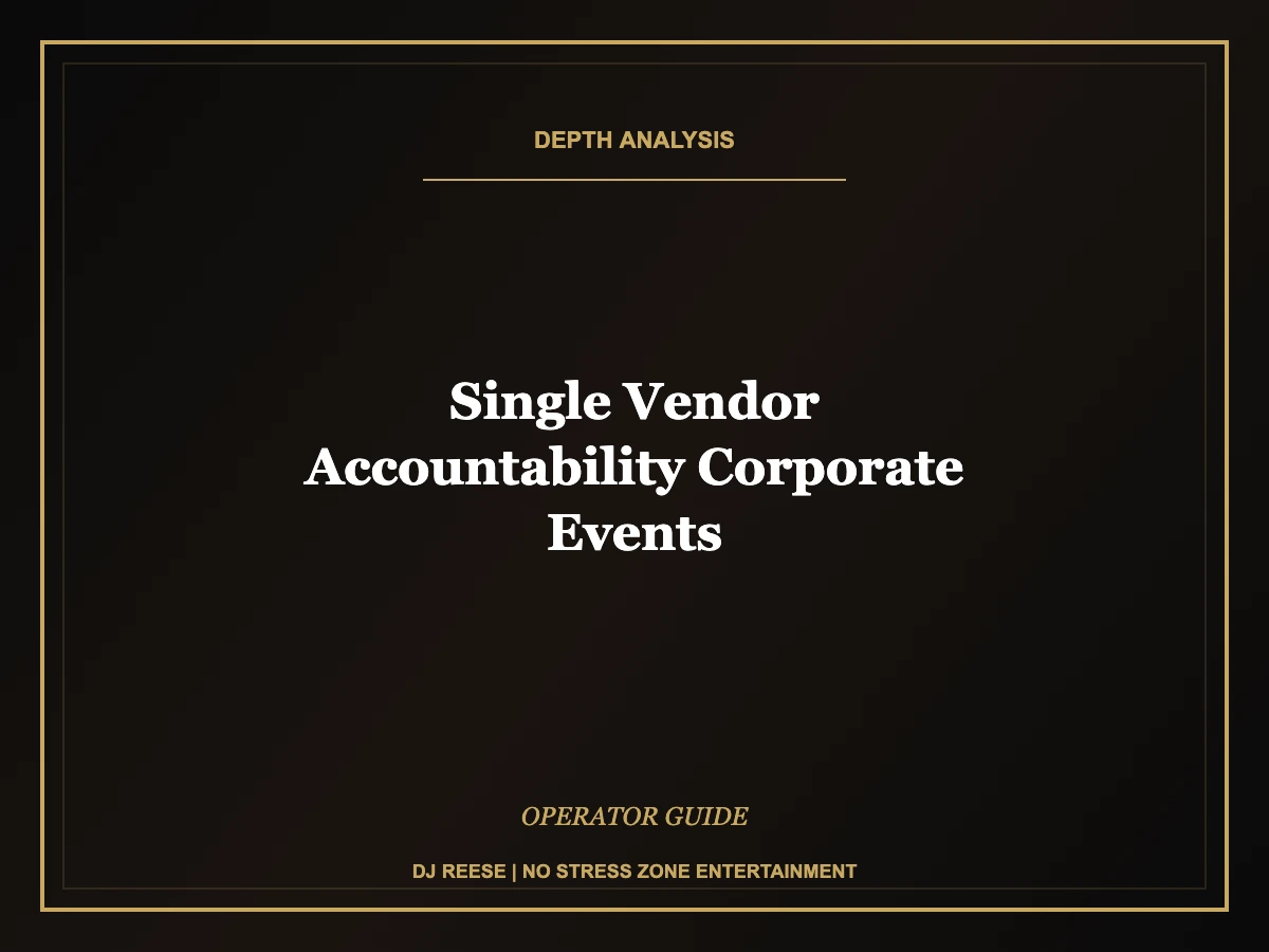 single vendor accountability corporate events operator framework
