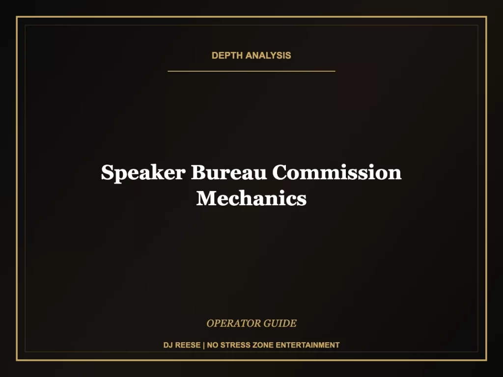 speaker bureau commission mechanics analysis