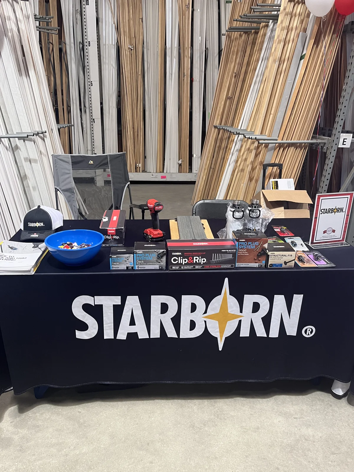 Starborn vendor table at the American Cedar & Millwork 40th Anniversary event
