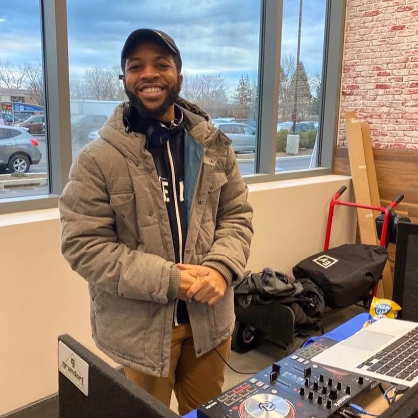 DJ Reese at the booth for the LIDL US grand opening in Dover, Delaware